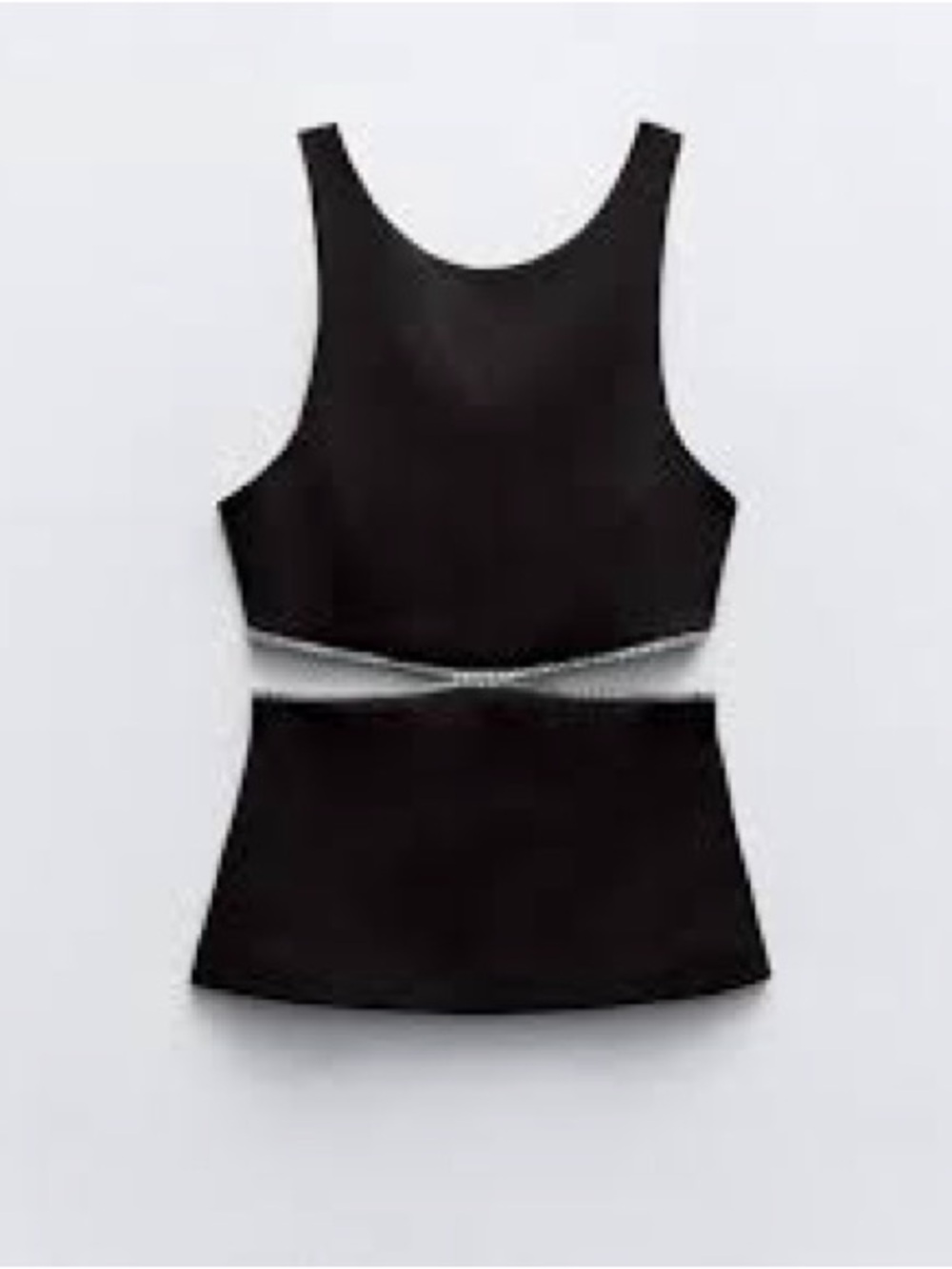 Zara Black Sleeveless Tank with Subtle Cutout Detail